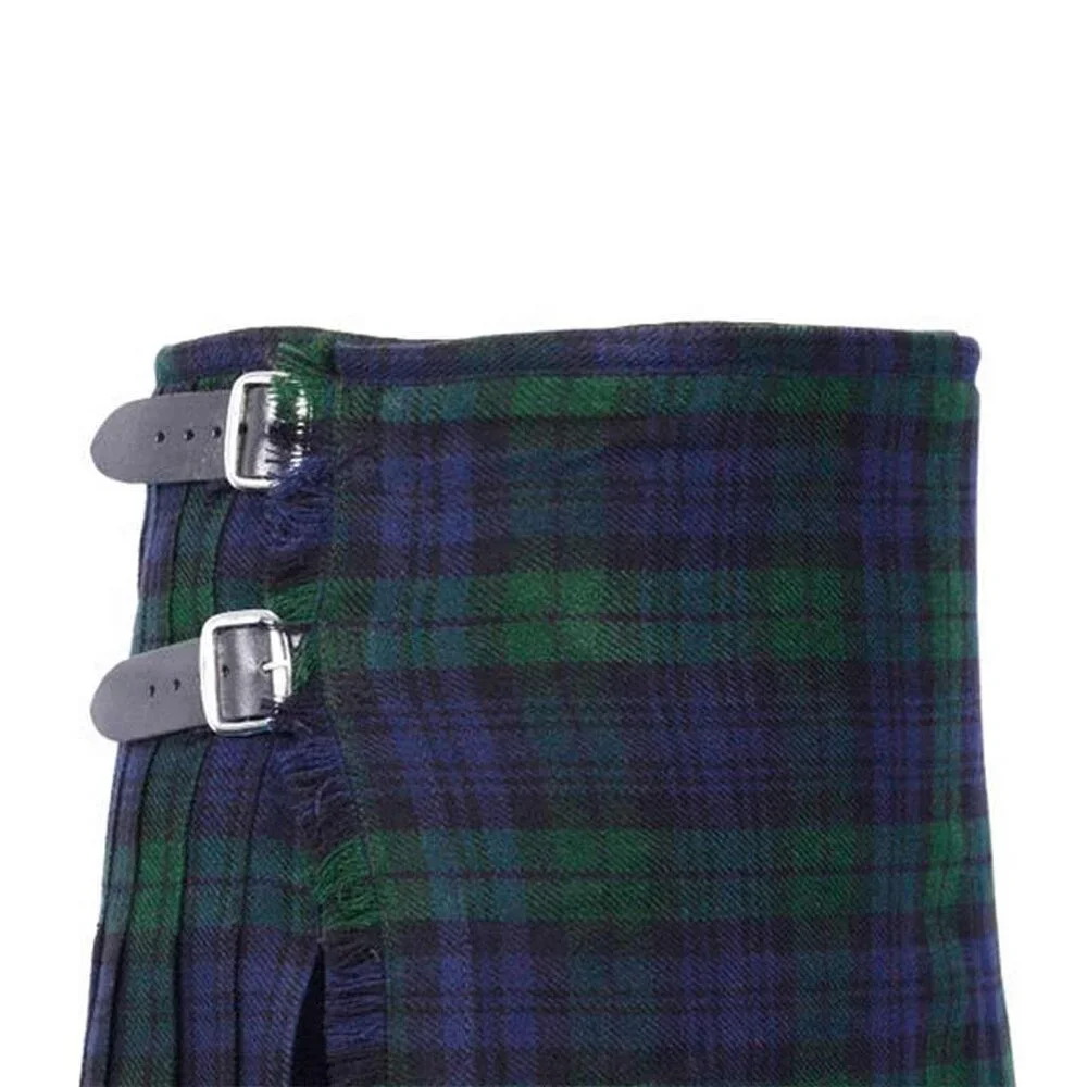 Tartan Black Watch Kilt 8 Yards Men Highlander Scottish Kilt - Picture 5 of 9